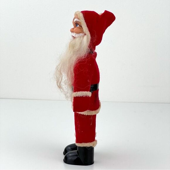 Vintage Mid Century  1950s Santa Claus Rubber Face Felt Suit  9” - Picture 3 of 9